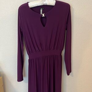 Long sleeve maxi purple dress
